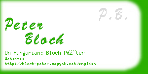 peter bloch business card